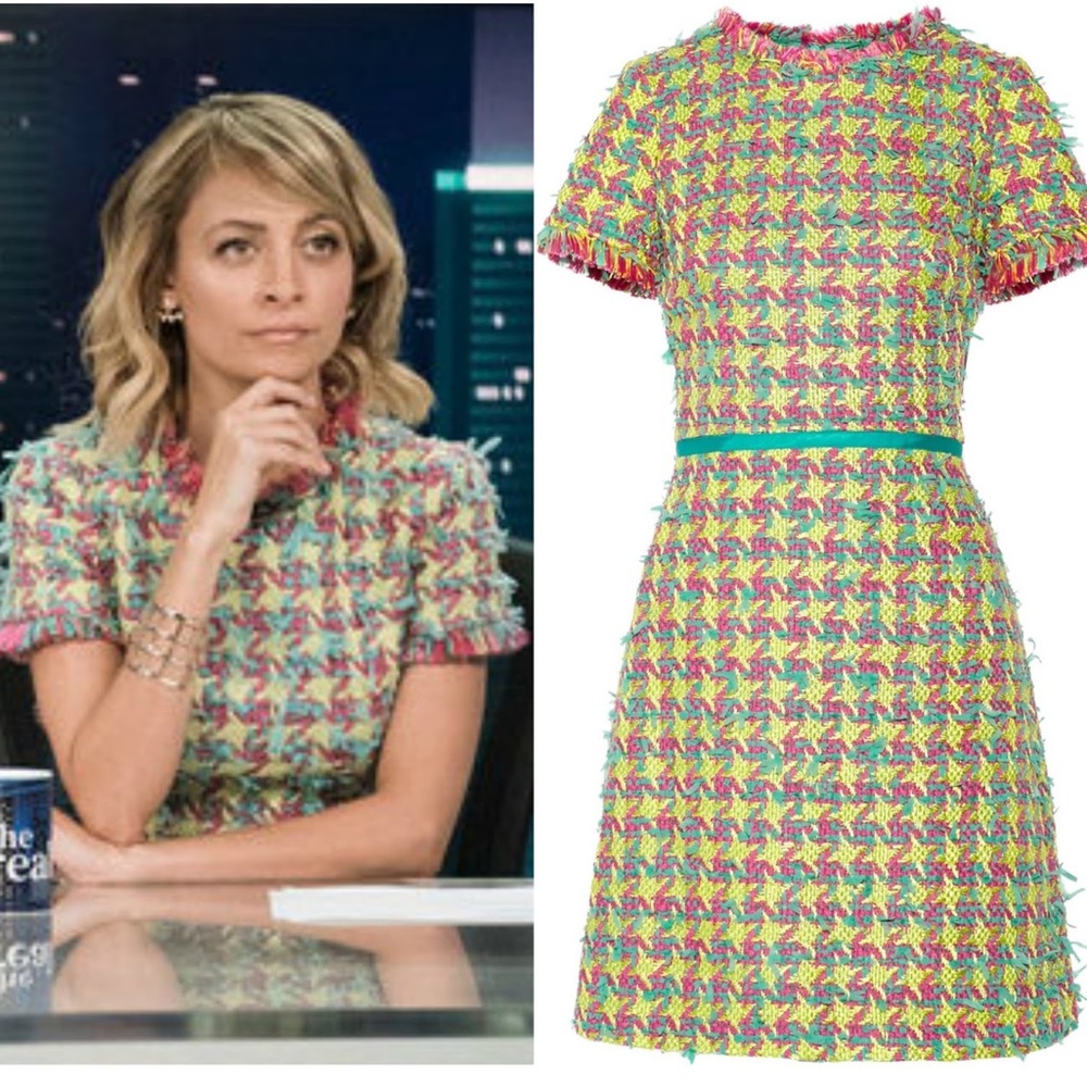 Vintage Fringed Bouclé-Tweed Mini Dress by Boutique Moschino Multicolor sz US 6
